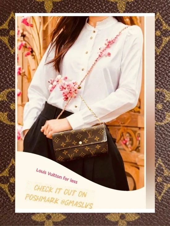 Louis Vuitton vintage Sarah monogram wallet converted Crossbody 2000 France - Picture 1 of 17